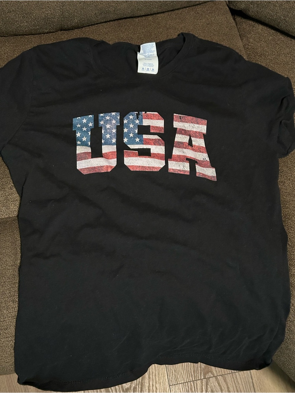Black USA Flag Graphic Tee